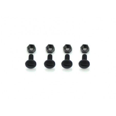 Screw M5x10 + Nut nylon black 4+4