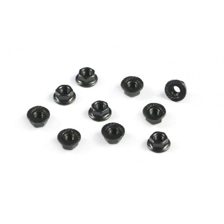 Nut M4 Flanged knurled x10 pcs