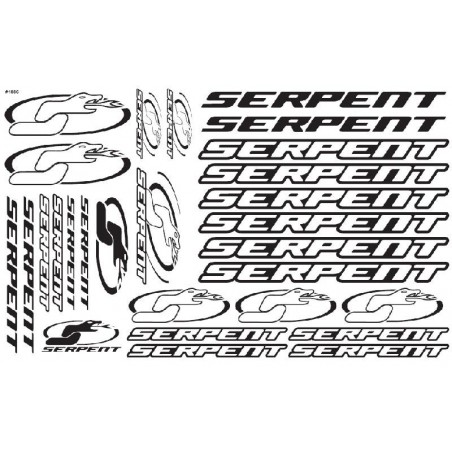 Hoja Pegatinas Serpent 30x20cms blanco / negro x2 uds.