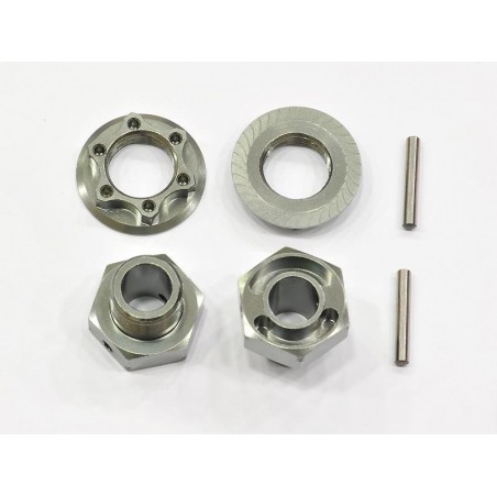 Hexagono rueda aligerado 0mm, con tuerca y pin x2 uds.
