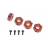 Wheel hexagon Aluminum Orange x4 pcs