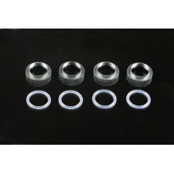 Tuercas precarga amortiguador Aluminio y juntas silicona 4+4 uds.