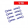 Body clips 1/10 Blue L + R x8 pcs