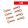 Body clips 1/8 Orange L + R x8 pcs