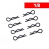 Body clips 1/8 Black L + R x8 pcs