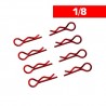 Body clips 1/8 Red L + R x8 pcs