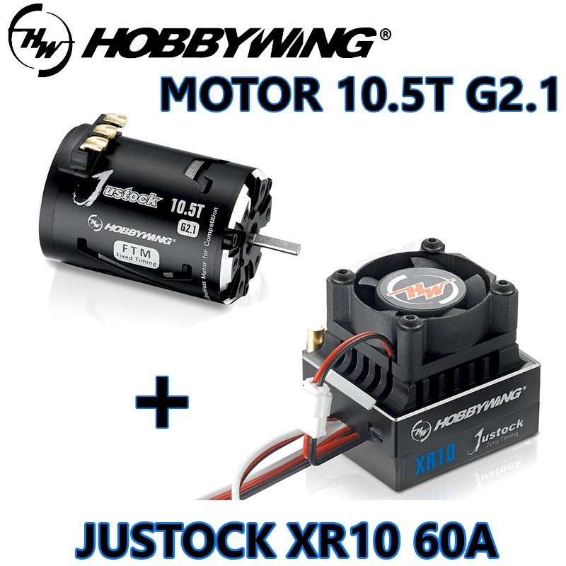 Combo brushless Hobbywing XR10 G3 Justock + Motor 10.5T G2.1