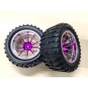 08008PP - 1/10 Monster Truck Tires - Chromed Purple x2 pcs
