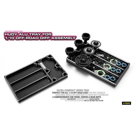 Hudy Aluminum Tray for 1/10 Off Road differentials assembly