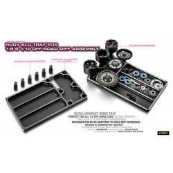 Bandeja Aluminio montaje diferenciales 1/8 Off Road Hudy