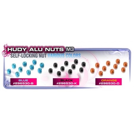 Alloy Nut M3 Orange Hudy x10 pcs