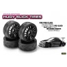 Hudy 1/10 Slick tires Black Wheel x4 pcs