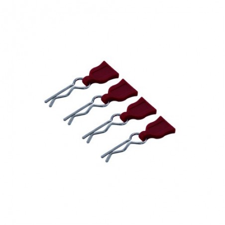 Body clips w/ easy pull rubber tabs Red x4 pcs