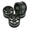 11274B Mini ST 6-Spoke Wheel Set Black x4 pcs