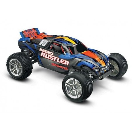 Traxxas Nitro-Rustler 2.4GHz TQi TSM Plata Azul
