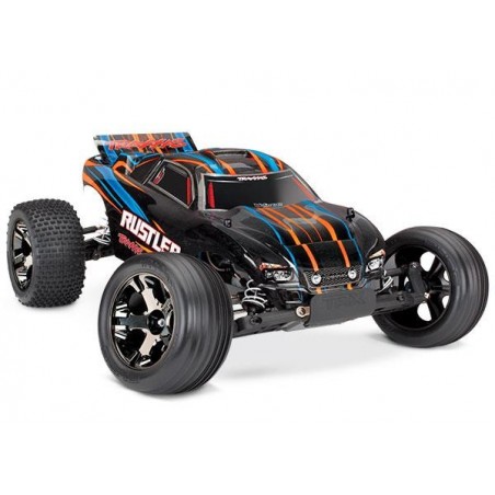 Traxxas Rustler VXL TQi TSM sin bat. carg. Naranja