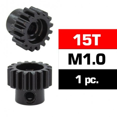 15T HSS Steel pinion gear M1.0 5mm shaft 1/8