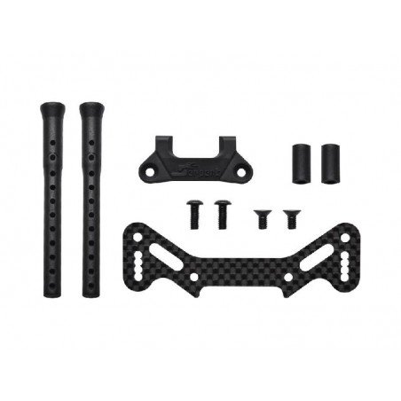 Paragolpes delantero superior Carbono y soportes carroceria Serpent X20 '21