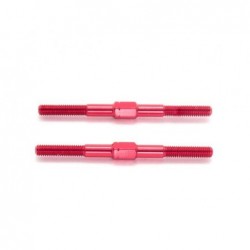 Aluminum Turnbuckle M3x42mm Red x2 pcs