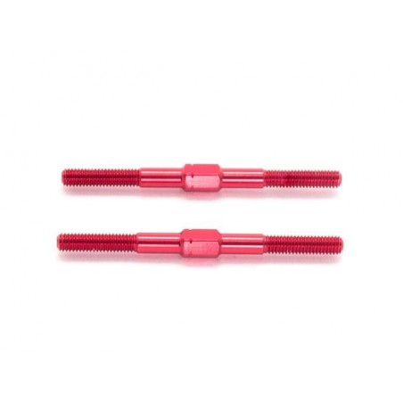 Aluminum Turnbuckle M3x42mm Red x2 pcs