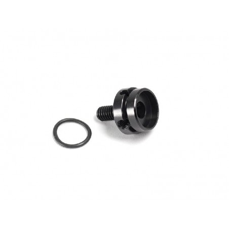 Tope rueda Aluminio negro x1 ud.