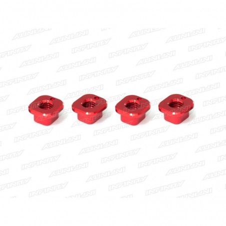 Casquillo camber Aluminio rojo 1 punto x4 uds.