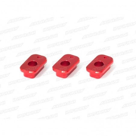 Casquillo caster Aluminio rojo 1 punto x3 uds.