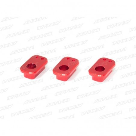 Casquillo caster Aluminio rojo 2 puntos x3 uds.