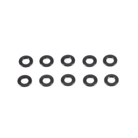 Aluminum washer 3x6x0.5mm Black x10 pcs