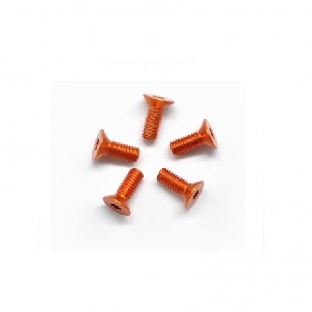 Aluminum allen screw countersunk M3X8mm orange x5 pcs
