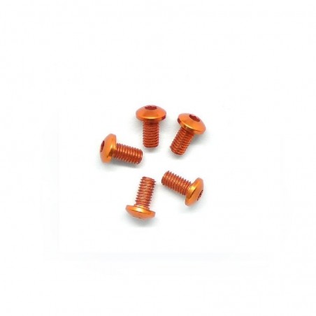 Tornillo cabeza redonda M3x6mm Aluminio Naranja x5 uds.