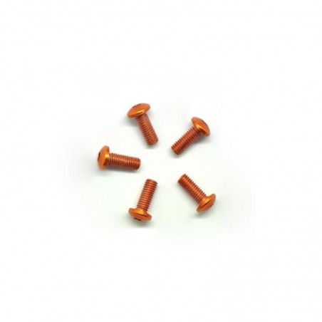 Aluminum allen screw round head M3X8mm orange x5 pcs