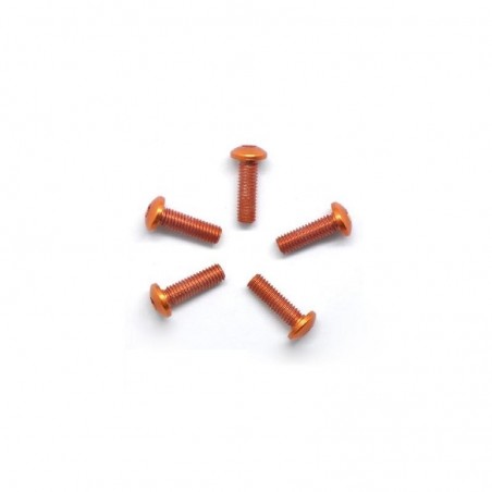 Aluminum allen screw round head M3X10mm orange x5 pcs