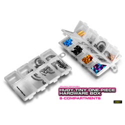 Caja plastico tornilleria una pieza Hudy 8 compartimentos