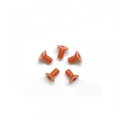Tornillo cabeza avellanada M3x6mm Aluminio Naranja x5 uds.