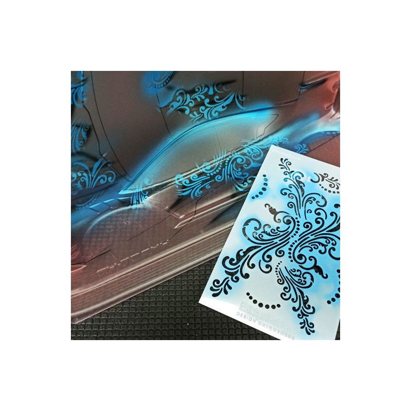 Airbrushing Vinyl stencil Floreal Bitty Design