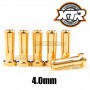 Gold bullet plug 4mm 90 degree Low Resistance x6 pcs
