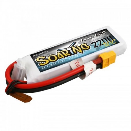 Bateria LiPo GENS ACE Soaring 2200 mAh 7.4v 30C 2S1P con XT60