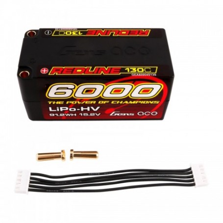 Bateria LiPo GENS ACE Redline Shorty 6000 mAh 15.2v 130C Banana 5mm