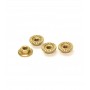 SMJ Machine cut large flange brass wheel  nut M4 x4 pcs