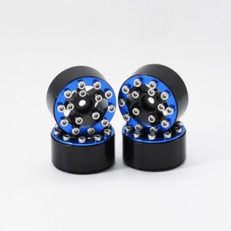 Llantas CNC Axial SCX24 Aluminio Beadlock Azul x4 uds.