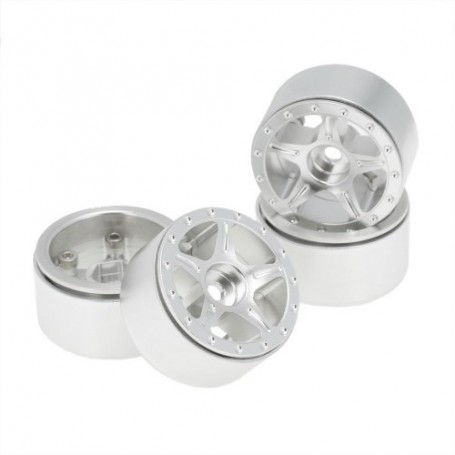 AXIAL SCX24 CNC Aluminum Starfish-Pro Beadlock wheels White x4 pcs