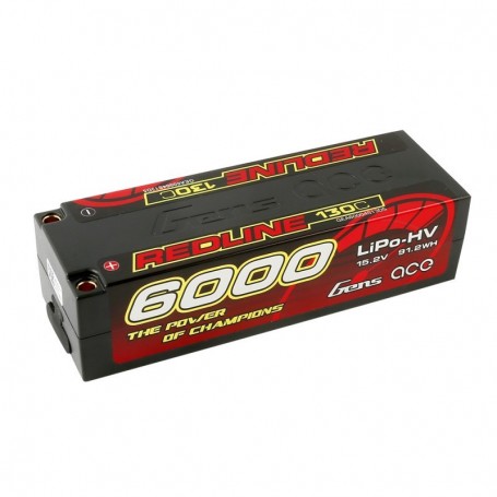 LiPo Gens ACE Redline 6000mAh 15.2v 130C with 5mm Bullet