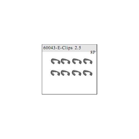 60043 - E-Clip 2.5mm x 12 unidades