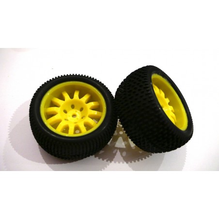 6439 - Rueda Truggy 1/16 - Hex. 9 mm - Amarilla - x2 uds.