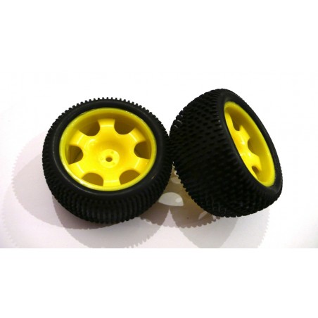 6483 - Rueda Truggy 1/16 - Hex. 9 mm - Amarilla - x2 uds.