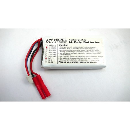 Bateria LiPo 7.4V 1000mAh 25C - Art-Tech