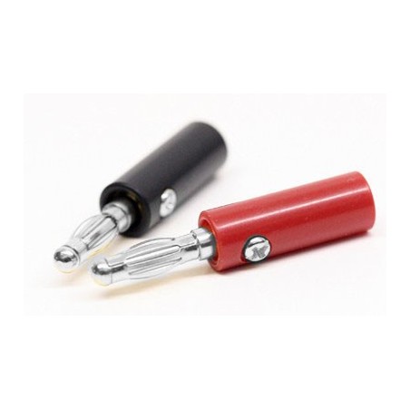 B4-PL - Bananas macho - PLATA - 4mm - Pareja